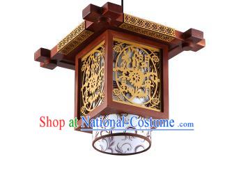 Traditional Chinese Wood Carving Hanging Ceiling Palace Lanterns Handmade Lantern Ancient Lamp