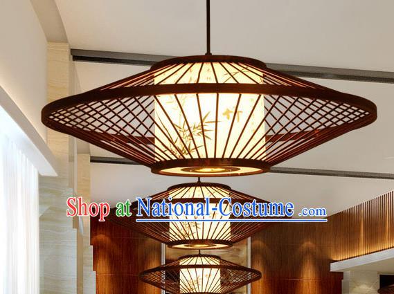 Traditional Chinese Bamboo Weaving Hanging Lanterns Handmade Painting Bamboo Lantern Ancient Lamp