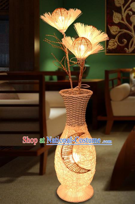 Traditional Chinese Rattan Vase Lanterns Handmade Lantern Ancient Desk Lamp