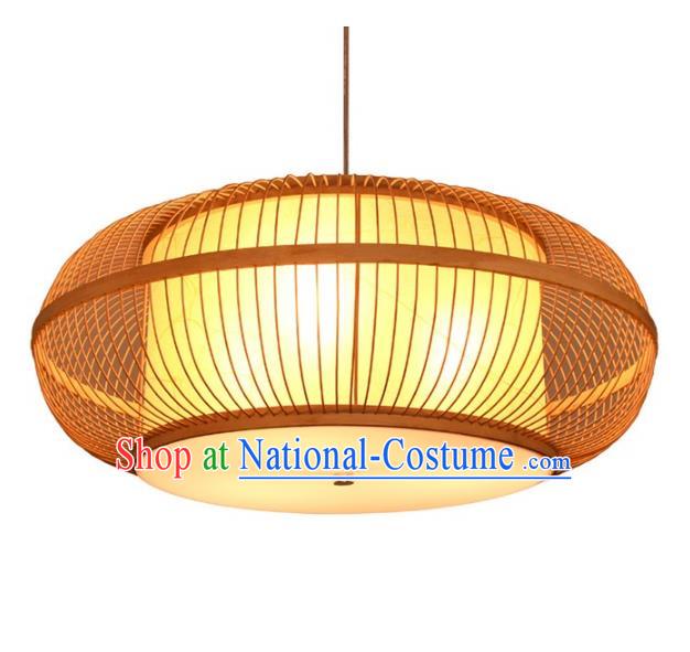 Traditional Chinese Rattan Round Lanterns Handmade Hanging Ceiling Lantern Ancient Lamp