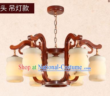 Traditional Chinese Wood Carving Ceiling Lanterns Ancient Handmade Hanging Marble Lantern Ancient Lamp