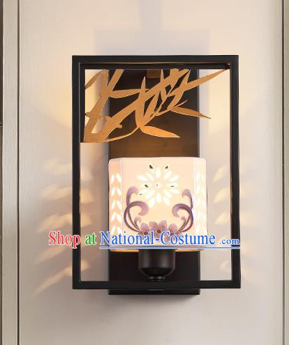 Traditional China Ancient Bamboo Chrysanthemum Wall Lanterns Handmade Iron Lantern Ancient Lamp