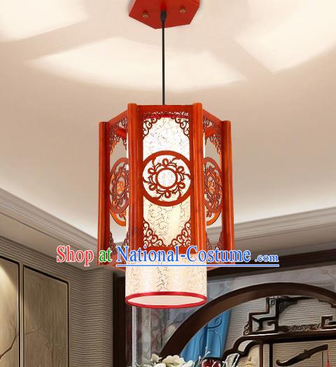 Traditional Asian Wood Carving Lanterns Handmade Hanging Ceiling Lantern Ancient Lamp