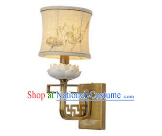 Traditional China Ancient Brass Lotus Wall Lanterns Handmade Lantern Ancient Lamp