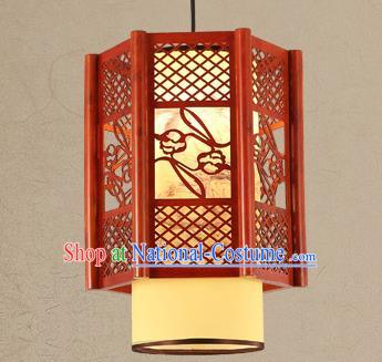 Traditional Asian Wood Carving Lanterns Handmade Ceiling Lantern Ancient Hanging Lamp