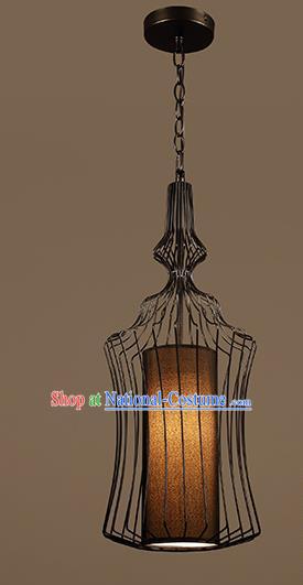 Traditional Chinese Iron Birdcage Ceiling Lanterns Ancient Handmade Hanging Lantern Ancient Lamp