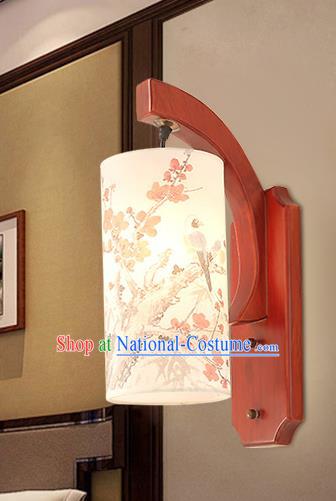 Traditional China Ancient Painting Plum Blossom Lanterns Handmade Wood Lantern Ancient Wall Lamp