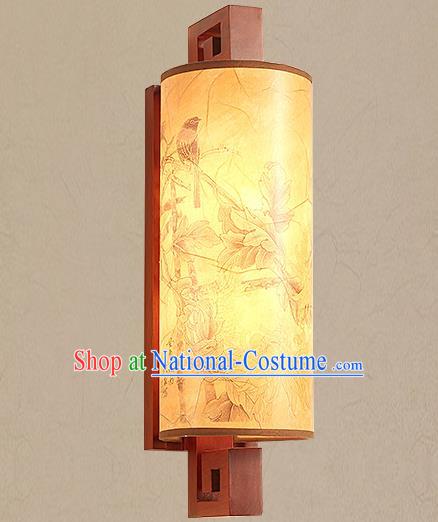 Traditional China Ancient Painted Birds Lanterns Handmade Wood Lantern Ancient Wall Lamp