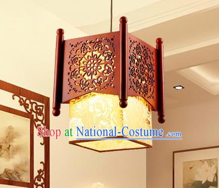 Traditional Chinese Wood Carving Hanging Lanterns Handmade Palace Ceiling Lantern Ancient Lamp