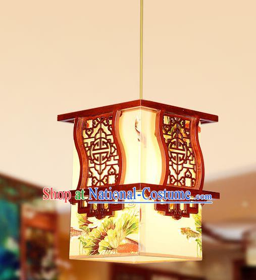 Traditional Chinese Wood Carving Hanging Lanterns Handmade Painting Palace Ceiling Lantern Ancient Lamp