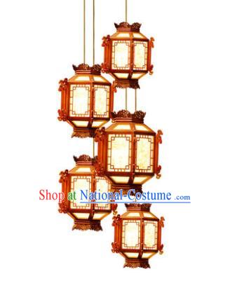 Traditional Chinese Palace Ceiling Lanterns Handmade Hanging Wood Lantern Ancient Lamp