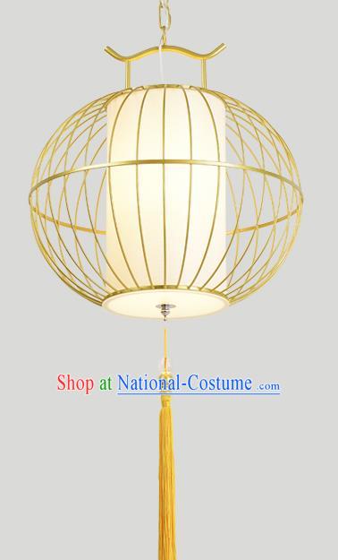 Traditional Chinese Iron Golden Birdcage Hanging Lanterns Ancient Handmade Lantern Ancient Lamp