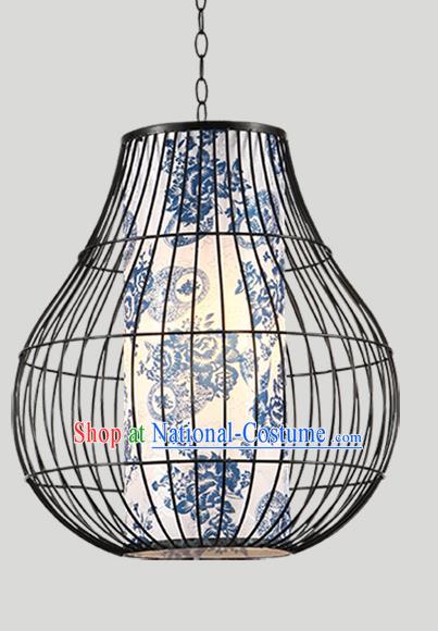 Traditional Chinese Iron Painted Hanging Lanterns Ancient Handmade Lantern Ancient Lamp