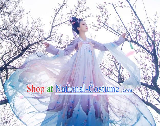 China Ancient Tang Dynasty Imperial Concubine Embroidered Costume for Women