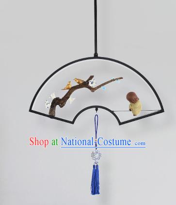 Traditional Chinese Fan Hanging Ceiling Lanterns Ancient Handmade Lantern Ancient Lamp