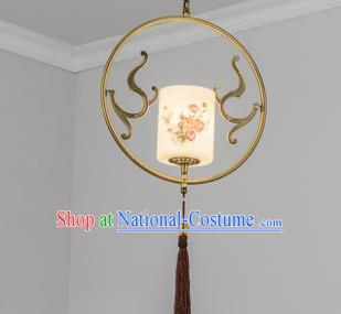 Traditional Chinese Ceiling Lanterns Ancient Handmade Painting Rose Hanging Lantern Ancient Lamp