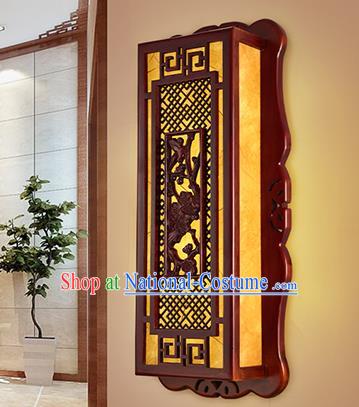 China Handmade Parchment Wall Lantern Wood Carving Lanterns Traditional Lamp