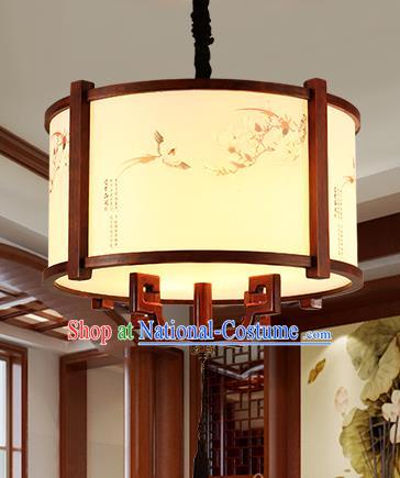 Traditional Chinese Handmade Painted Hanging Lantern Asian Wood Ceiling Lanterns Ancient Lantern