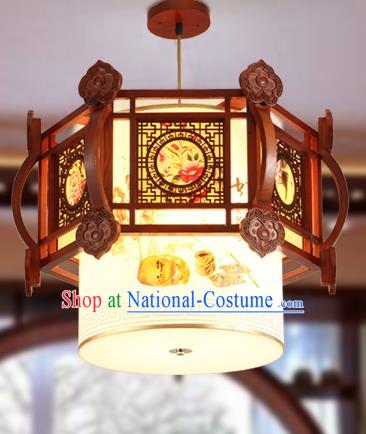 Traditional Chinese Handmade Painted Lantern Asian Wood Ceiling Lanterns Ancient Lantern