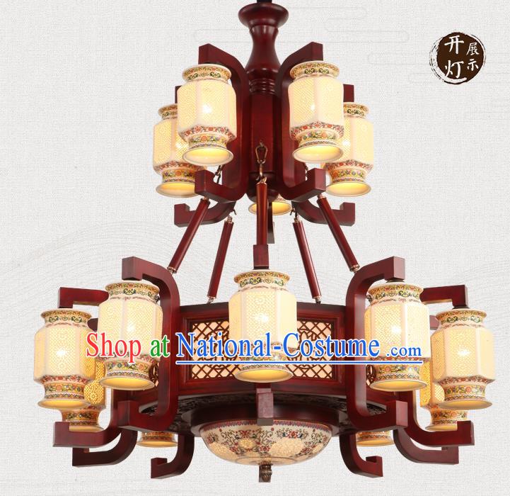 Traditional Chinese Handmade Ceramics Ceiling Lantern Asian Lanterns Ancient Lantern