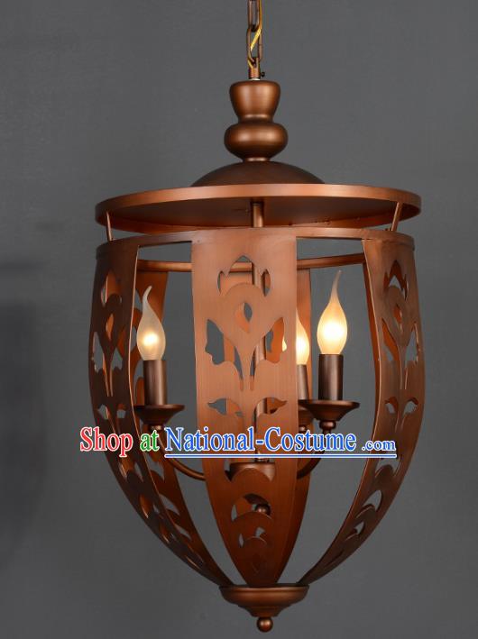 Handmade Traditional Thailand Carving Hanging Lantern Asian Iron Ceiling Lanterns Religion Lantern