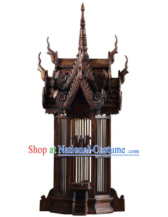 Handmade Thailand Wood Birdcage Lantern Asian Lanterns Religion Floor Lantern Traditional Lamp