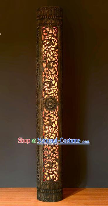 Thailand Handmade Lantern Asian Wood Carving Lanterns Teakwood Floor Lantern Traditional Lamp