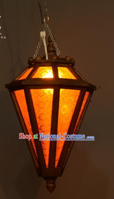 Traditional Thailand Handmade Hanging Lantern Asian Wood Ceiling Lanterns Religion Lantern