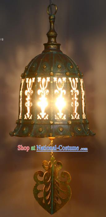 Traditional Thailand Handmade Iron Hanging Lantern Asian Ceiling Lanterns Religion Lantern