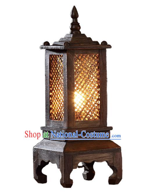 Thailand Handmade Wood Lantern Southeast Asian Desk Lanterns Traditional Lamp