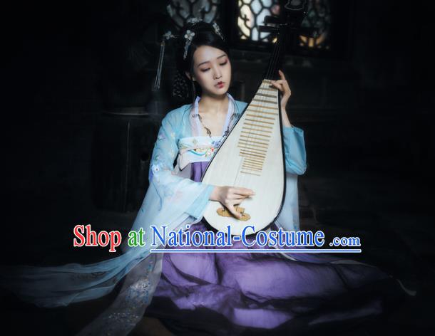 China Ancient Fairy Dance Dress Tang Dynasty Palace Lady Embroidered Costume for Women