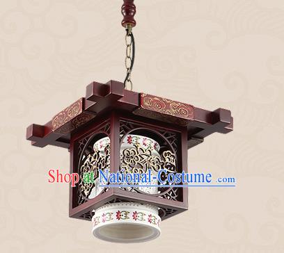 Traditional Chinese Handmade Lantern Asian Wood Carving Ceiling Lanterns Ancient Lantern