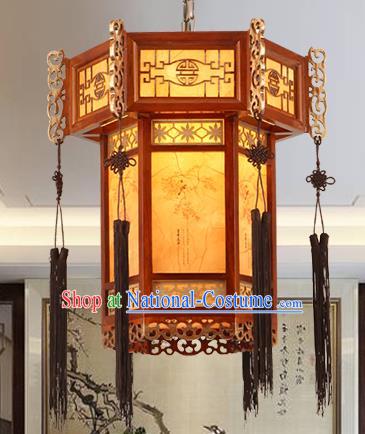 Traditional Chinese Handmade Palace Hanging Lantern Asian Wood Ceiling Lanterns Ancient Lantern