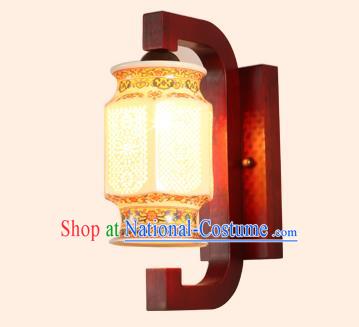 China Handmade Ceramics Lantern Ancient Wood Wall Lanterns Traditional Lamp