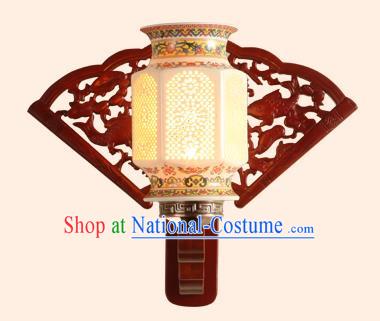 China Handmade Ceramics Wall Lantern Ancient Wood Lanterns Traditional Lamp