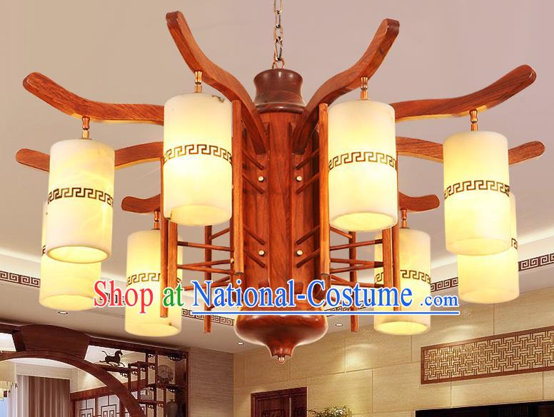 Traditional Chinese Handmade Redwood Hanging Lantern Wood Palace Lanterns Ancient Lamp