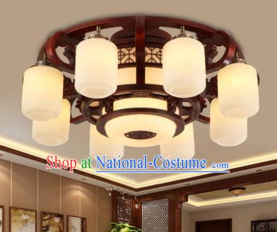 Traditional Chinese Handmade Eight-Lights Lantern Wood Lantern Ancient Palace Ceiling Lanterns