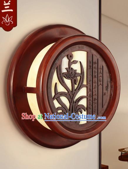 China Handmade Palace Lanterns Orchid Wall Lantern Ancient Wood Lanterns Traditional Lamp