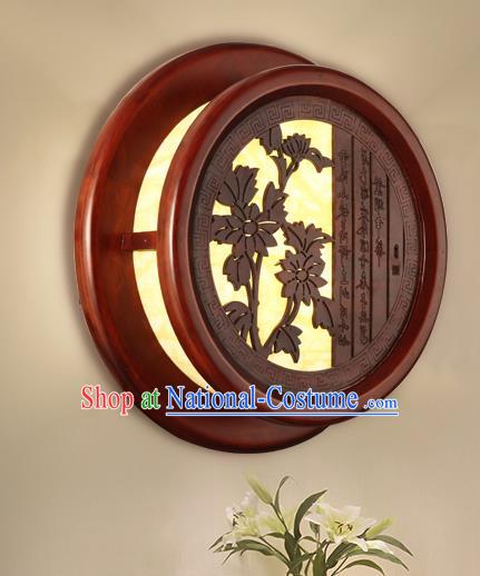 China Handmade Palace Lanterns Chrysanthemum Wall Lantern Ancient Wood Lanterns Traditional Lamp