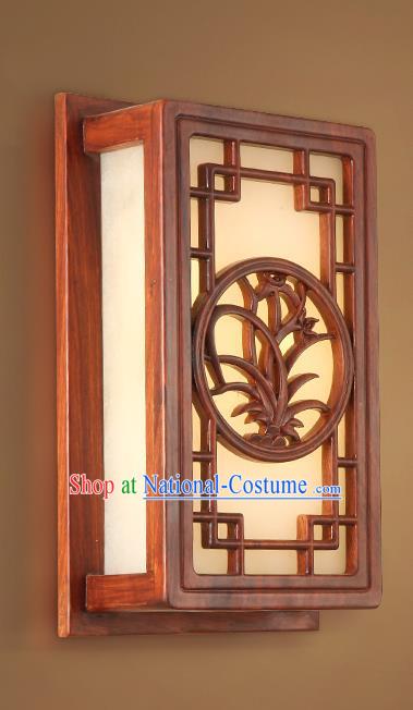 China Handmade Marble Lanterns Palace Wall Lantern Ancient Wood Carving Orchid Lanterns Traditional Lamp