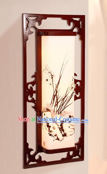 China Handmade Painted Orchid Lanterns Palace Wall Lantern Ancient Lanterns Traditional Lamp