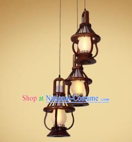 Traditional Chinese Handmade Palace Lantern Three-Lights Lanterns Ancient Hanging Lamp