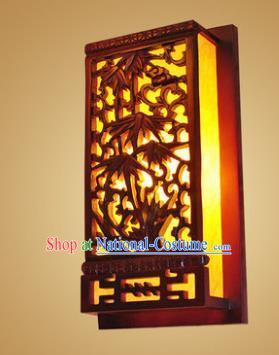 China Handmade Wood Wall Lanterns Carving Bamboo Palace Lantern Ancient Lanterns Traditional Lamp