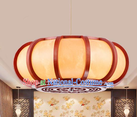 Traditional Chinese Handmade Palace Pumpkin Lantern Hanging Wood Lanterns Ancient Lamp