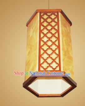 Traditional Chinese Handmade Wood Palace Lantern Parchment Hanging Lanterns Ancient Lamp