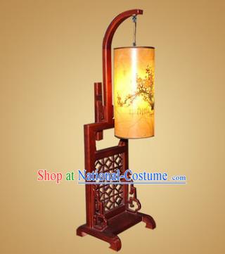 China Handmade Wood Lanterns Painting Plum Blossom Palace Desk Lantern Ancient Lanterns Traditional Lamp