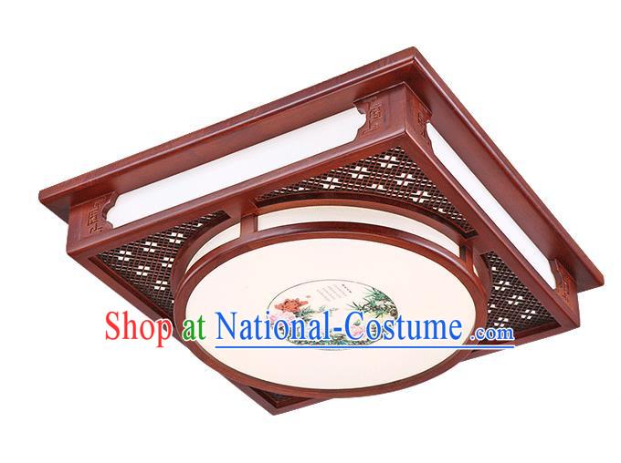 Traditional Chinese Hanging Palace Lantern Handmade Wood Squre Ceiling Lanterns Ancient Lamp