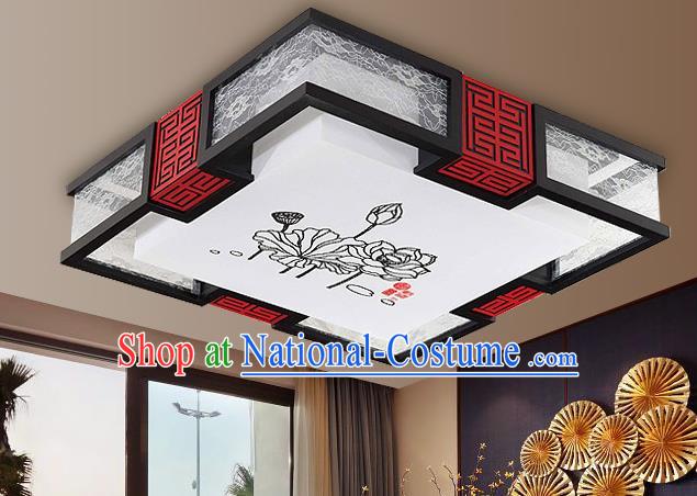 Traditional Chinese Palace Lantern Handmade Painting Lotus Ceiling Lanterns Ancient Lamp