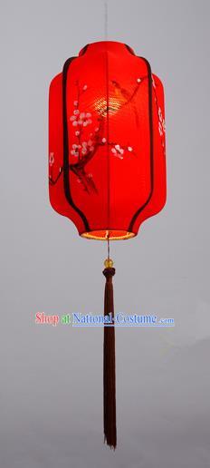 Traditional Chinese Red Palace Lantern Handmade Painting Flowers Birds Ceiling Lanterns Ancient Lamp