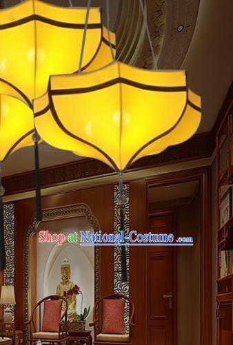 Traditional Chinese Yellow Palace Lantern Handmade Ceiling Lanterns Ancient Lamp